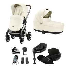 Cybex Talos S Lux 10 Piece Bundle With Cloud G Car Seat & Base Seashell Beige