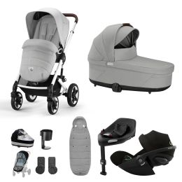 Cybex Talos S Lux 11 Piece Bundle With Cloud G Car Seat & Base Stone Grey