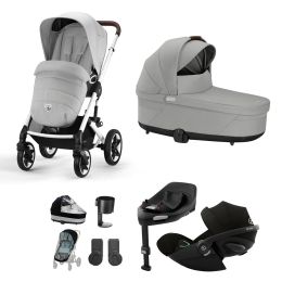 Cybex Talos S Lux 10 Piece Bundle With Cloud G Car Seat & Base Stone Grey
