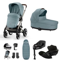 Cybex Talos S Lux 11 Piece Bundle With Cloud G Car Seat & Base Stormy Blue