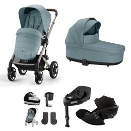 Cybex Talos S Lux 10 Piece Bundle With Cloud G Car Seat & Base Stormy Blue