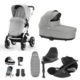 Cybex Talos S Lux 11 Piece Bundle With Cloud T Car Seat & Base Stone Grey