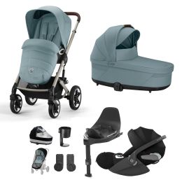 Cybex Talos S Lux 10 Piece Bundle With Cloud T Car Seat & Base Stormy Blue