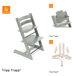 Stokke® Tripp Trapp® Chair, Baby Set™ & Harness Glacier Green