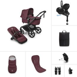 Bugaboo Fox 5 Renew Complete Dark Cherry Maxi Cosi Pebble 360 Pro2 & Base Ultimate Bundle