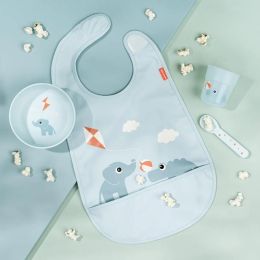 Done By Deer Velcro Bib Playground Blue