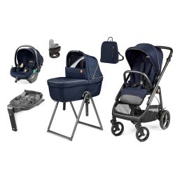 Peg Perego Veloce Deluxe Travel System Bundle Blue Shine