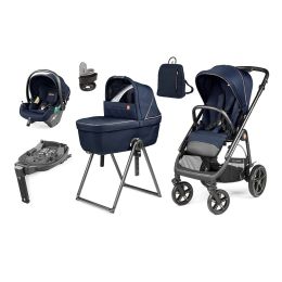 Peg Perego Veloce TC Deluxe Travel System Bundle Blue Shine