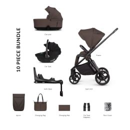 Venicci Claro2 Luxury Bundle With Tiago 360 Car Seat & Isofix Base Chocolate