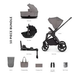 Venicci Claro2 Luxury Bundle With Tiago 360 Car Seat & Isofix Base Fog