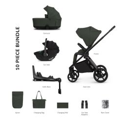 Venicci Claro2 Luxury Bundle With Tiago 360 Car Seat & Isofix Base Forest