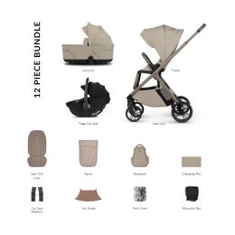 Venicci Tila Comfort Bundle With Tiago 360 Car Seat Latte