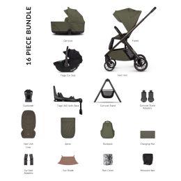 Venicci Tila Ultimate Bundle With Tiago 360 Car Seat & Isofix Base Olive