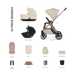 Venicci Tila Comfort Bundle With Tiago 360 Car Seat Sabbia