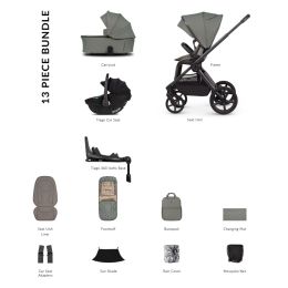 Venicci Upline3 Luxury Bundle With Tiago 360 Car Seat & Isofix Base Aloe