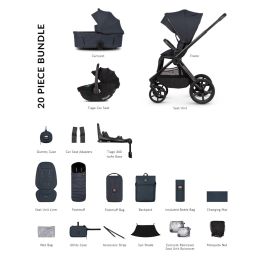 Venicci Upline3 Hunter X Special Edition Luxury Bundle With Tiago 360 Car Seat & Isofix Base Navy
