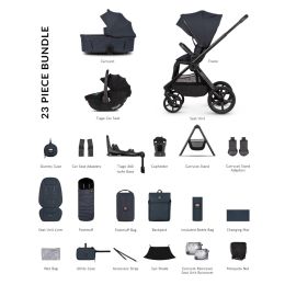 Venicci Upline3 Hunter X Special Edition Ultimate Bundle With Tiago 360 Car Seat & Isofix Base Navy