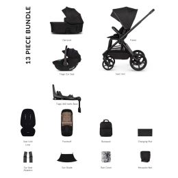 Venicci Upline3 Luxury Bundle With Tiago 360 Car Seat & Isofix Base Onyx