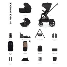 Venicci Upline3 Ultimate Bundle With Tiago 360 Car Seat & Isofix Base Onyx