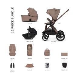 Venicci Upline3 Comfort Bundle With Tiago 360 Car Seat Sand