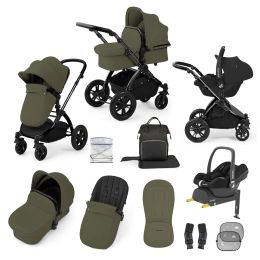 Ickle Bubba Stomp Luxe 12 Piece Maxi Cosi Cabrio Travel System Bundle Woodland