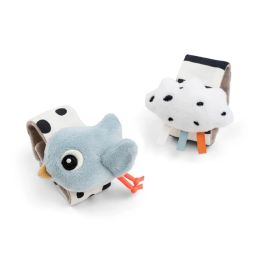 Done By Deer Wrist Rattle Set 2Pack Happy Clouds Blue