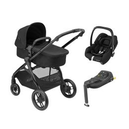 Maxi Cosi Zelia 3 Luxe Pram With Car Seat Bundle Twillic Black