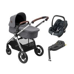 Maxi Cosi Zelia 3 Luxe Pram With Car Seat Bundle Twillic Grey