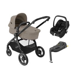 Maxi Cosi Zelia 3 Luxe Pram With Car Seat Bundle Twillic Truffle