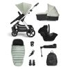 Silver Cross Tide 3-in-1 Pram with Accessory Pack, Dream Car Seat & Base Sage