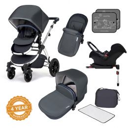 Ickle Bubba Stomp V4 Pram with Galaxy Car Seat Blueberry/Chrome