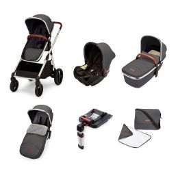 Ickle Bubba Eclipse Travel System with Galaxy Car Seat and Isofix Base Graphite Grey