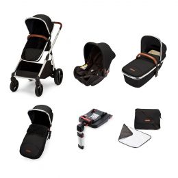 Ickle Bubba Eclipse Travel System with Galaxy Car Seat and Isofix Base Jet Black