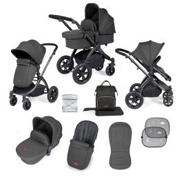 Ickle Bubba Stomp Luxe 2 in 1 Premium Pushchair Charcoal Grey