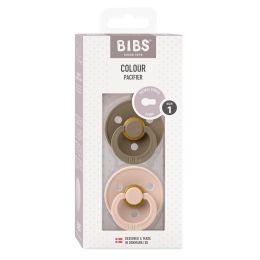 Bibs Pacifier Round Collection 2 Pack Size 1 Dark Oak/Blush