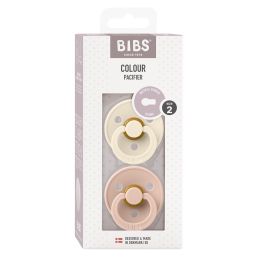 Bibs Pacifier Round Collection 2 Pack Size 2 Ivory/Blush