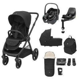 Maxi Cosi Oxford Complete Travel System Bundle With Pebble 360 Car Seat And Accessories Twillic Black
