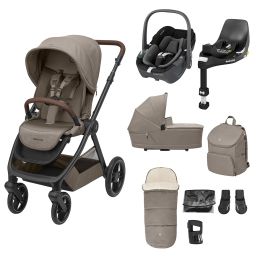 Maxi Cosi Oxford Complete Travel System Bundle With Pebble 360 Car Seat And Accessories Twillic Truffle