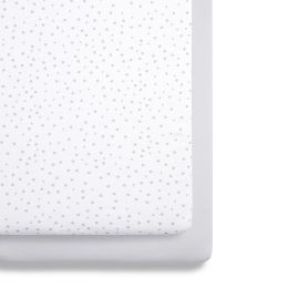 Snuz 2 Pack Crib Fitted Sheets Grey Spots