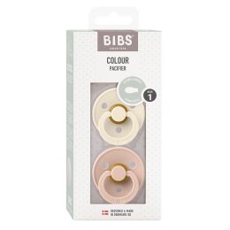 Bibs Pacifier Symmetrical Collection 2 Pack Size 1 Ivory/Blush