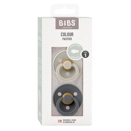Bibs Pacifier Symmetrical Collection 2 Pack Size 1 Sand/Iron