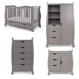 Obaby Stamford Luxe 4 Piece Room Set Taupe Grey