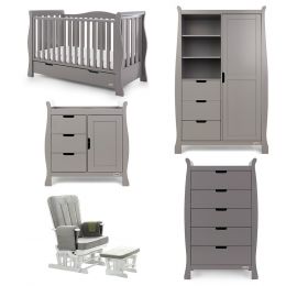 Obaby Stamford Luxe 5 Piece Room Set Taupe Grey