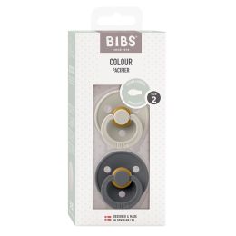 Bibs Pacifier Symmetrical Collection 2 Pack Size 2 Sand/Iron
