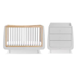 SnuzKot Skandi 2 Piece Nursery Furniture Set Haze Grey / Grey