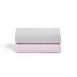 Snuz 2 Pack Crib Fitted Sheets Rose Spots
