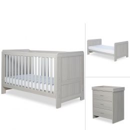 Ickle Bubba Pembrey Cot Bed And Changing Unit Ash Grey