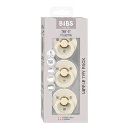 Bibs Pacifier Try It Collection 3 Pack Size 1 Ivory