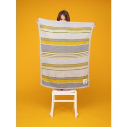 Ziggle Knitted Stripe Blanket by Cosatto Grey/Yellow