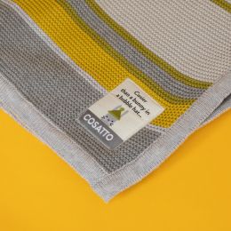 Ziggle Knitted Stripe Blanket by Cosatto Grey/Yellow